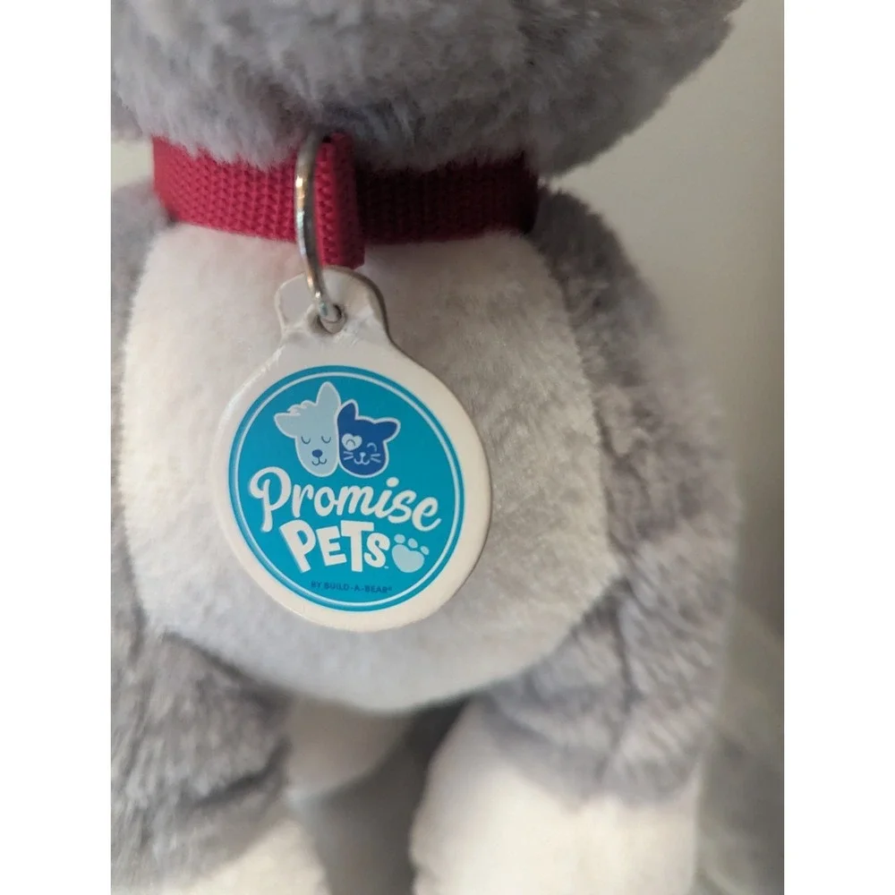 Build-A-Bear Workshop Promise Pets Grey & White Cat Plush Heterochromia Eyes